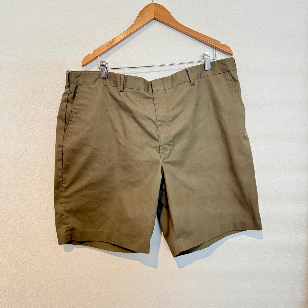 Knightsbridge Menswear Chino Shorts Tan Khaki Size 42 Cotton Blend Flat Front